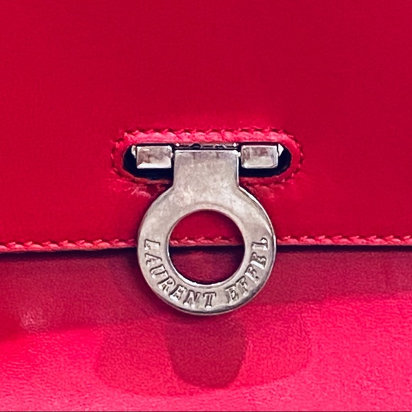 🌟10xHP🌟VTG 2000 NWOT Laurent Effel Red Kid Leather Satchel & Dog Collar Italy - Picture 2 of 15